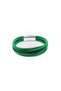Green Genuine Leather Men's Bracelet – Thin, Multi-Layered, with Magnetic Clasp-143 - 2