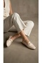 Women's Beige Buckle Patent Leather Ballerinas 1cm Byndsk311 - 3