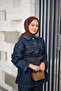 Women's Garnished Collar Detail Denim Suit Navy Blue - 6