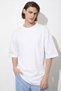 Men's Oversize White Basic Men's T-Shirt Premium Cotton Relaxed Fit Casual T-Shirt - 4