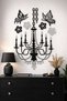 3D Glitter Chandelier Wall Sticker – Black Silver Decorative Wall Ornament (32X50 cm)
