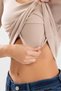Women's Cotton Lycra Wide Collar Short Sleeve T-Shirt 6314 Skin Color - 6