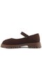 Natural Genuine Leather Brown Girls' Ballerina Shoes - 5