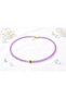 Lavender Sparkle Glass Stone Heart Necklace