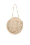 Women Wild Fiber Handmade Paper Crochet Round Bag in Beige