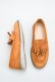 Women's Tan Tasseled Suede Loafer Daily Comfortable Sole Stylish Casual Shoes - 4