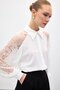 Shirt with Lace Detail on Sleeves - Ecru
