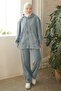 Blue Hooded Pocket Denim Jacket and Trousers Set