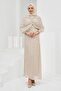 Stone-Fronted Draped Mobile Cape Evening Dress - 2