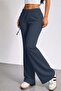 Women's Cotton High-Waist Ultra Stretchy Tie-String Wide Flared Sweatpants - 3