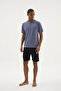 New Season Men's Reçme Collar Shorts Set - 4