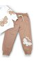 Girl Child 2-3-4-5-6 Years Old Butterfly Printed Compact Seasonal Top and Bottom Set - 7
