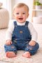 Baby Denim Jumpsuit with Embroidered Bear - 2