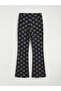 Black Patterned Flared Girls' Tights - 2