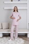 Lace Detailed Buttoned Maternity and Pregnancy 3-Piece Pajama Dressing Gown Set - Adjustable Waist Comfort Set - 4
