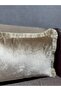 Exclusive Imported Atlas Mink Color Tasseled Throw Pillow Cover 30X50 cm - 4