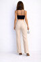 Black High Waist Ribbed Stitch Shaping Palazzo Women's Pants - 4