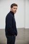 Interview Zippered Half Turtleneck Rayon Navy Blue Knitwear Cardigan with Pockets - 6