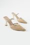 Liza Sparkly Beaded Detail Pointed-Toe Heeled Shoes - 5
