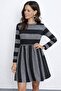 Women's Crew Neck Striped Mini Single Jersey Dress