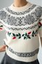 Women's Crew Neck Embroidered Knitwear Sweater - 6