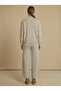 Women's Beige High-Neck Knitwear Top and Bottom Set Nj83 - 4