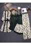 Ece's 5 Piece Luxury Satin Pajamas & Nightgown Set Robe Women's Set W2013 - 2