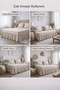 Buldan Linen 3-Sided Gathered Bed Base Skirt with Pillows Hotel Style Decoration Set 90 X 200 - 3