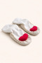 Çarık Socks Genuine Leather Non-Slip Sole Heart Plush Toy Booties - 3