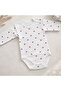 100% Cotton Long Sleeve Heart Patterned Newborn Bodysuit 0-9 Months - 3