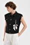 Women's Detachable Scarf Accessory Detailed Design Vest - 2