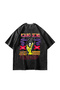 Rolling Stones Voodo Lounge Printed Oversize Unisex Washable Black Tshirt - 3