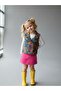 Girl's Patterned Double-Breasted Cut-Design Vest - 5