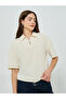 White Relaxed Polo T-Shirt with Toggle Detail - 3