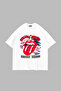 تي شيرت أبيض كبير الحجم مطبوع عليه Rolling Stones Voodoo Lounge للجنسين - 2