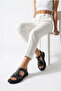 Masila Women's Genuine Leather Padded Comfort Sandals - Black - 7