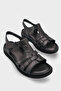 Masila Women's Genuine Leather Padded Comfort Sandals - Black - 2