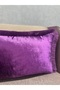 Exclusive Imported Atlas Purple Color Tasseled Throw Pillow Cover 30X50 cm - 4