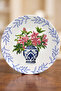 Floral Print Vase and (6 Pieces, 20 cm) Modern Cake Dessert Plate Set – Stylish Breakfast Plate - 3