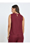 Women Burgundy Sleeveless Embroidered Blouse - 4
