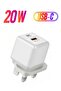 Dual USB-C Wall Charger, 20W, Model BC219,