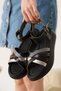 Black Silver Detailed Genuine Leather Sandals Bp31My55F - 3