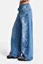 Women's Blue 2s6-24 Wide Leg Fit Loose Cut 100% Cotton Special Design Denim Jeans