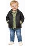 Boys' Stylish Three-Piece Green Color Set with Quilted Coat, Long Sleeve Shirt and Jeans - 2