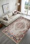 Retro Orange Navy Blue Chenille Carpet Rug Runner Non-Slip Washable Living Room Kitchen Hallway - 2