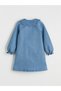 M&B Collection Indigo B Peter Pan collar Embroidered Girl's Jean Dress - 5