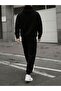 Men's Mix Printed Comfortable Fit Hooded Pocket Top Jogger Elastic Cuff Bottom Tracksuit Set - 2