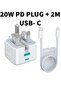 For iPhone 14 13 12 11 Pro XR XS Fast Charging 20W USB-C PD Plug Charger & Cable - 5