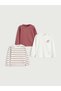 Lcw Baby Ecru Crew Neck Baby Girl T-Shirt 3-Pack