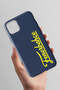 iPhone 11 Pro Max Compatible Handwritten Navy Blue Silicone Licensed Phone Case - 3
